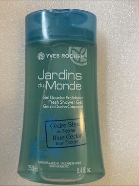 Yves Rocher Blue Cedar Fresh Shower Gel  For Men Aqua Blue Bottle